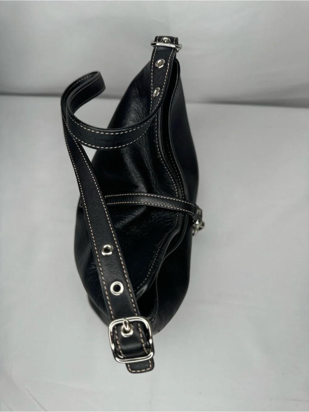 Coach Soho Black Leather Buckle Hobo Shoulder Bag
